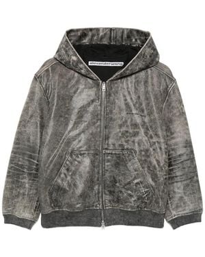 Alexander Wang Hooded Zip Sweatshirt - Grey