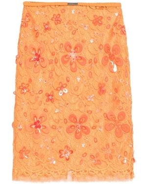 Gucci Sequin-Embellished Midi Skirt - Orange