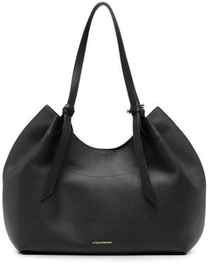 Strathberry Barra Leather Tote Bag - Black