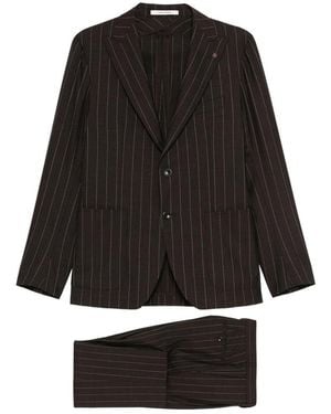 Tagliatore Striped Suit - Black