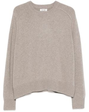Soft Goat Boyfriend Ribbed Crew-Neck Knitwear - Grey