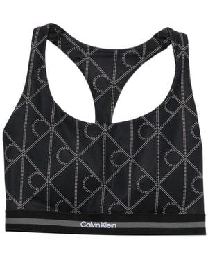 Calvin Klein Patterned Performance Top - Black