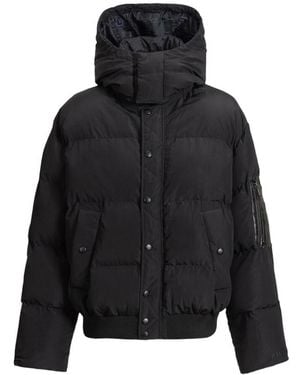 Balmain Padded Nylon And Leather Jacket - Black