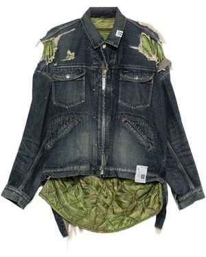 Maison Mihara Yasuhiro Layered Denim Jacket - Green