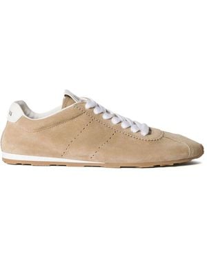 Miu Miu Plume Suede Sneakers - Natural