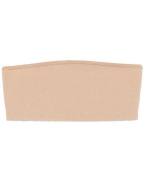 Max Mara Fine-Ribbed Bandeau Top - Natural