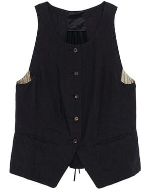 Ziggy Chen Linen Jacket - Blue
