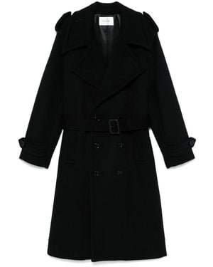 Saint Laurent Felt Trench Coat - Black