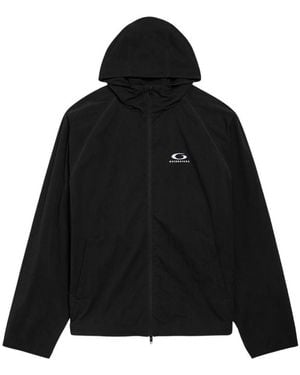 Balenciaga Logo Hooded Jacket - Black