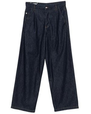 Dries Van Noten Pleated Wide-Leg Jeans - Blue