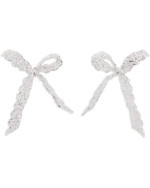 ShuShu/Tong Lace-Effect Bow Earrings - White
