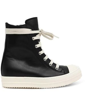 Rick Owens Leather Trainers - Black
