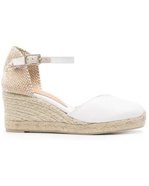 Castañer Almond Toe Cut-Out Detail Wedge Shoes - Natural
