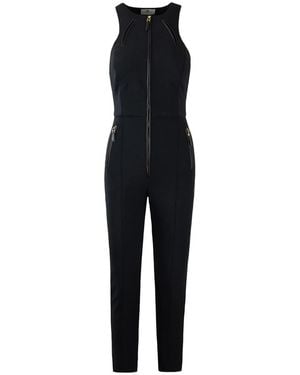 Elisabetta Franchi Zip-Front Halterneck Jumpsuit - Black