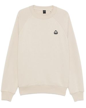 Moose Knuckles Yul Logo-Patch Raglan-Sleeve Sweatshirt - Natural