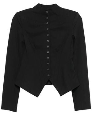 STAUD Adrian Button-Up Fitted Jacket - Black