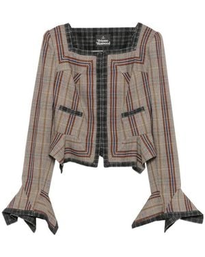 Vivienne Westwood Dandy Double-Breasted Check Jacket - Grey