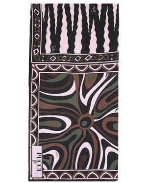 PUCCI Mixed-Print Silk Scarf - Black