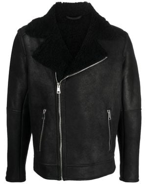Eraldo Shearling Leather Jacket - Black