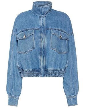 Sportmax Elasticated-Waist Denim Jacket - Blue