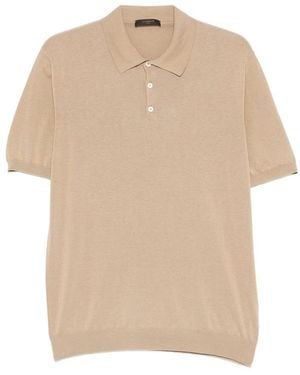 ZANONE-SLOWEAR Buttoned Polo Shirt - Natural