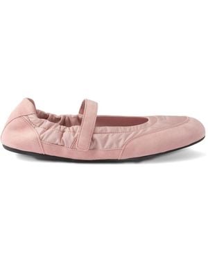 Prada Collapse Strap-Detail Ballet Flats - Pink