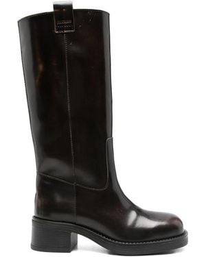 Alohas 40Mm Calf Leather Biker Boots - Black