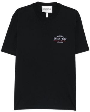Iceberg Logo Crew Neck T-Shirt - Black