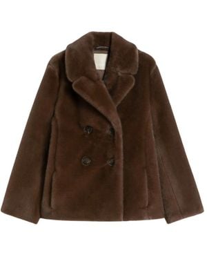 Max Mara Double-Breasted Collar Jacket - Brown