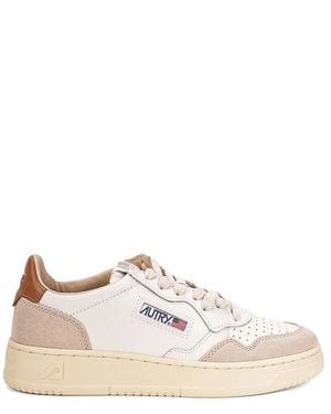 Autry Perforated Panelled Trainers - Natural