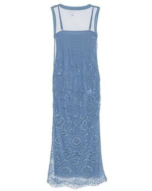 SIR. Lefi Lace-Overlay Sleeveless Maxi Dress - Blue