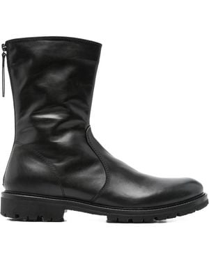 Henderson Zip-Fastening Leather Boots - Black
