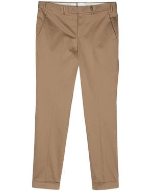 PT Torino Mid-Rise Tapered Trousers - Brown