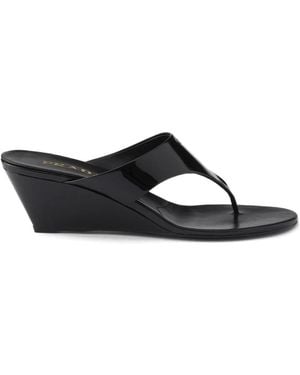 Prada Patent Leather Thong Sandals 55 - Black