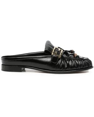 Fendi Leather Mules - Black