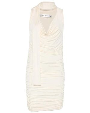 AYA MUSE Draped-Meckline Midi Dress - White