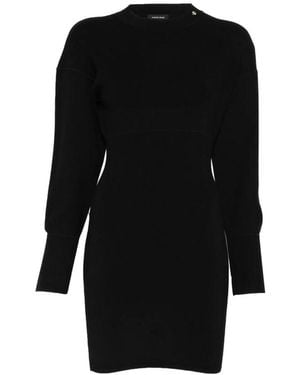 Anine Bing Ribbed-Knit Long-Sleeve Dress - Black