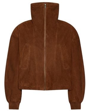 ROTATE BIRGER CHRISTENSEN Suede Jacket - Brown
