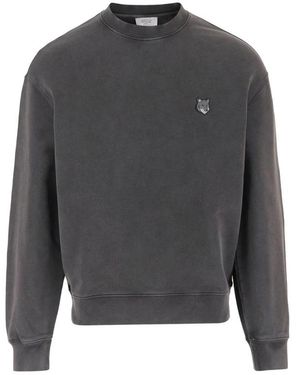 Maison Kitsuné Embroidered-Logo Sweatshirt - Gray