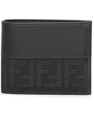 Fendi Ff Logo Leather Wallet - Black