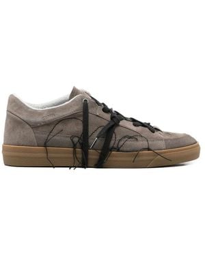 Santha Love Cut Frayed Lace-Up Trainers - Grey