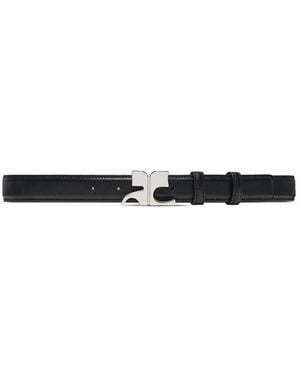 Courreges Ac Leather Belt - Black