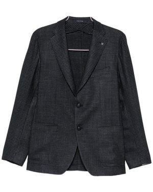 Tagliatore Houndstooth Single-Breasted Blazer - Blue