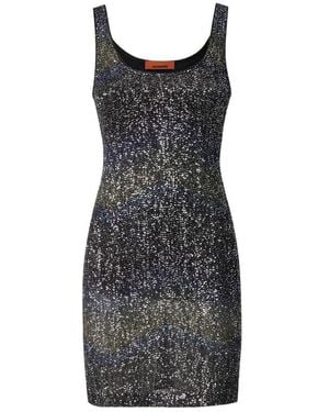 Missoni Sequin-Embellished Zig-Zag Mini Dress - Black