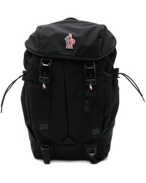 Moncler Leather-Trimmed Backpack - Black