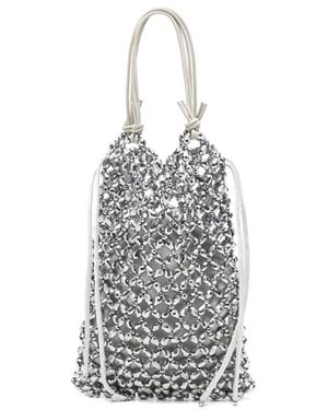 STAUD Karla Crystal-Embellished Clutch Bag - Grey