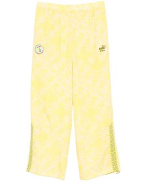 PUMA Logo-Patch Track Trousers - Yellow