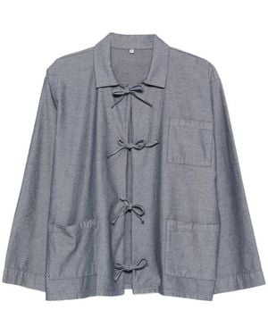 Baserange Liber Bow-Fastening Shirt - Gray