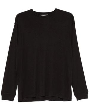 Studio Nicholson Simmons Long-Sleeved Topstitch T-Shirt - Black