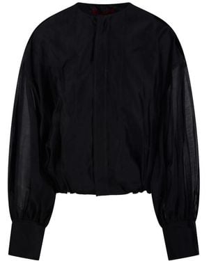 Thelatest Blouson-Sleeve Top - Black